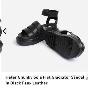 Ego black platform sandals